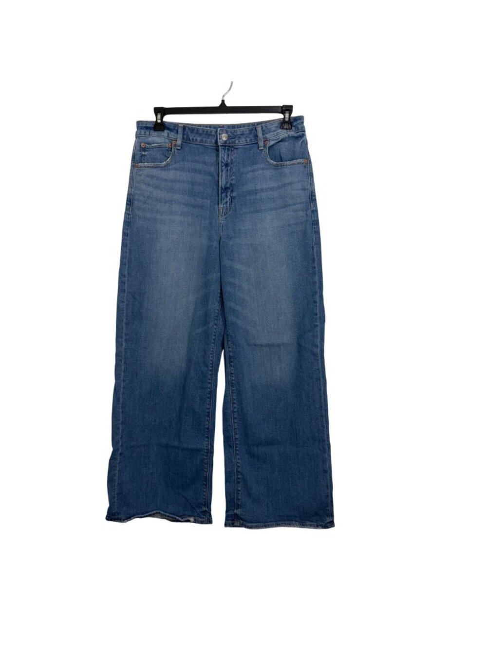 American Eagle Womens Super High-Rise Baggy Wide Leg Jeans SZ 12 Regular Stretch
